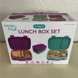 Bentgo Fresh 2-Pack Lunch Box Set - Purple and Teal